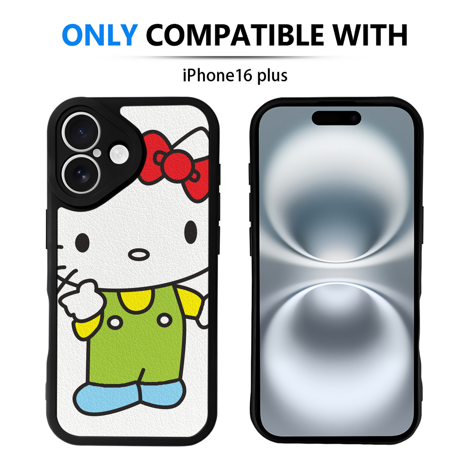 （画像用） Hello Kitty ハローキティ 【iPhone 16シリーズ対応】シリコンスマホケース（レザー調） 材質：シリコン